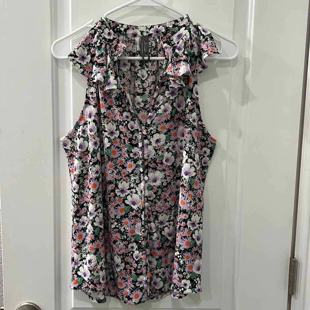 By anthropology floral sleeves top